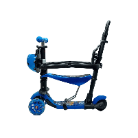 Самокат дитячий Best Scooter "Cosmo zoo" синій, із захистом і батьківською ручкою 69009, фото 2