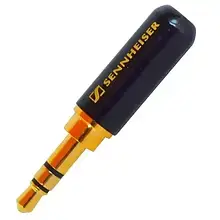 Штекер 3.5-мм стерео Sennheiser, металевий корпус, чорний