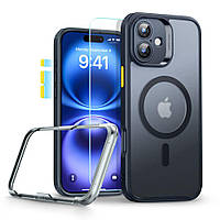 Чохол і скло ESR для iPhone 16 - Classic Pro Set Halolock MagSafe, Frosted Black (4894240221976)