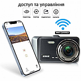 Відеореєстратор автомобільний X-19 Pro Wi-Fi 2K (2 камери), фото 3