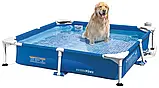 Басейн каркасний квадратний для домашніх тварин (152x152x30,5см, фільтр, тент, скіммер) Intex 48402 NP Синій, фото 2