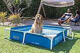 Басейн каркасний квадратний для домашніх тварин (152x152x30,5см, фільтр, тент, скіммер) Intex 48402 NP Синій, фото 3