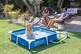 Басейн каркасний квадратний для домашніх тварин (152x152x30,5см, фільтр, тент, скіммер) Intex 48402 NP Синій, фото 4