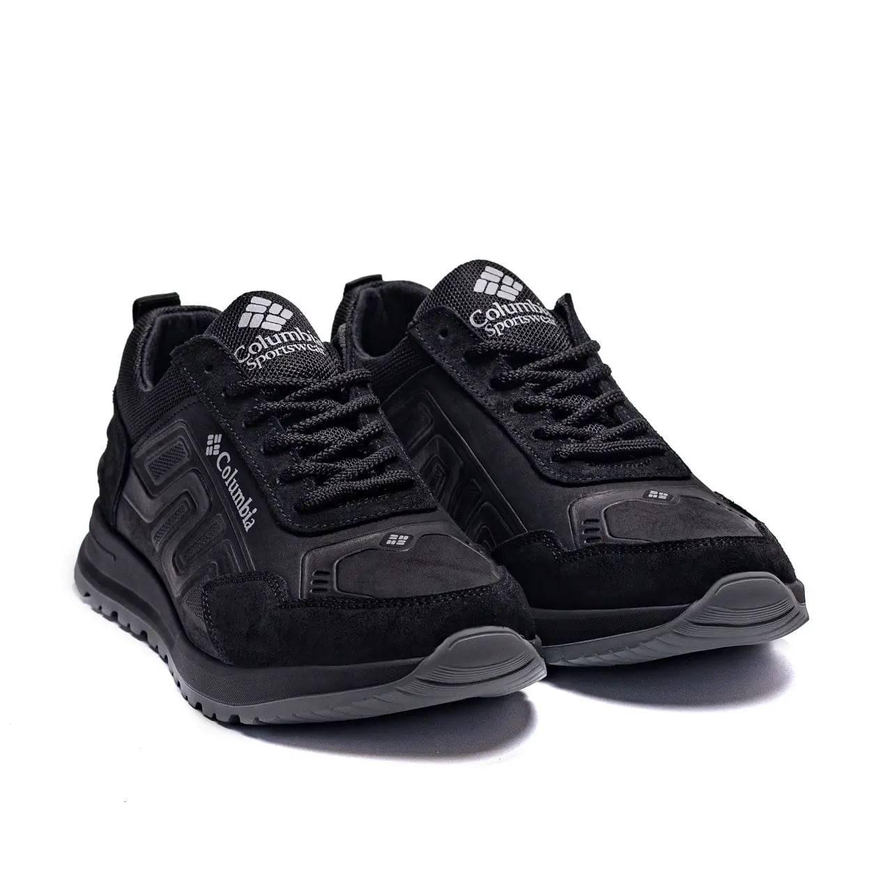 Чоловічі шкіряні кросівки Sportswear чорні — комфортні та стильні на кожен день, фото 1