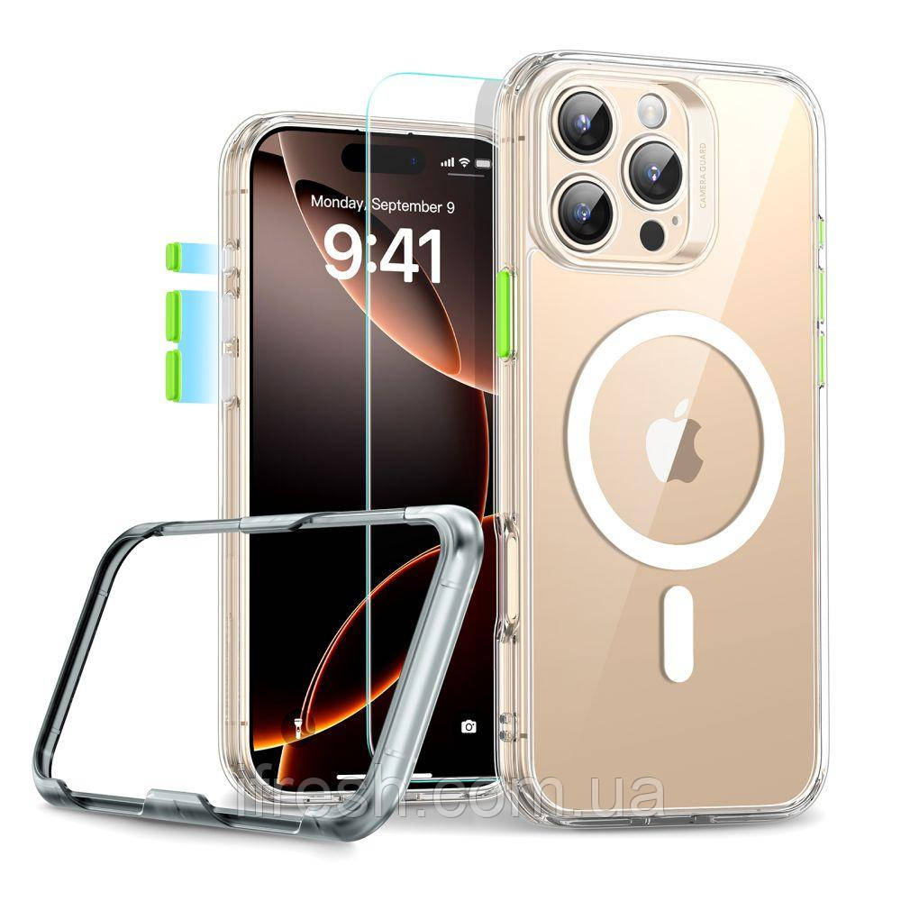 Чохол і скло ESR для iPhone 16 Pro Max - Classic Pro Set Halolock MagSafe, Clear (4894240221839)