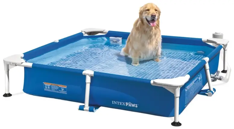 Басейн каркасний квадратний для домашніх тварин (152x152x30,5см, фільтр, тент, скіммер) Intex 48402 NP Синій, фото 1