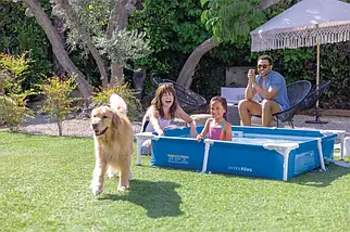 Басейн каркасний квадратний для домашніх тварин (152x152x30,5см, фільтр, тент, скіммер) Intex 48402 NP Синій, фото 4