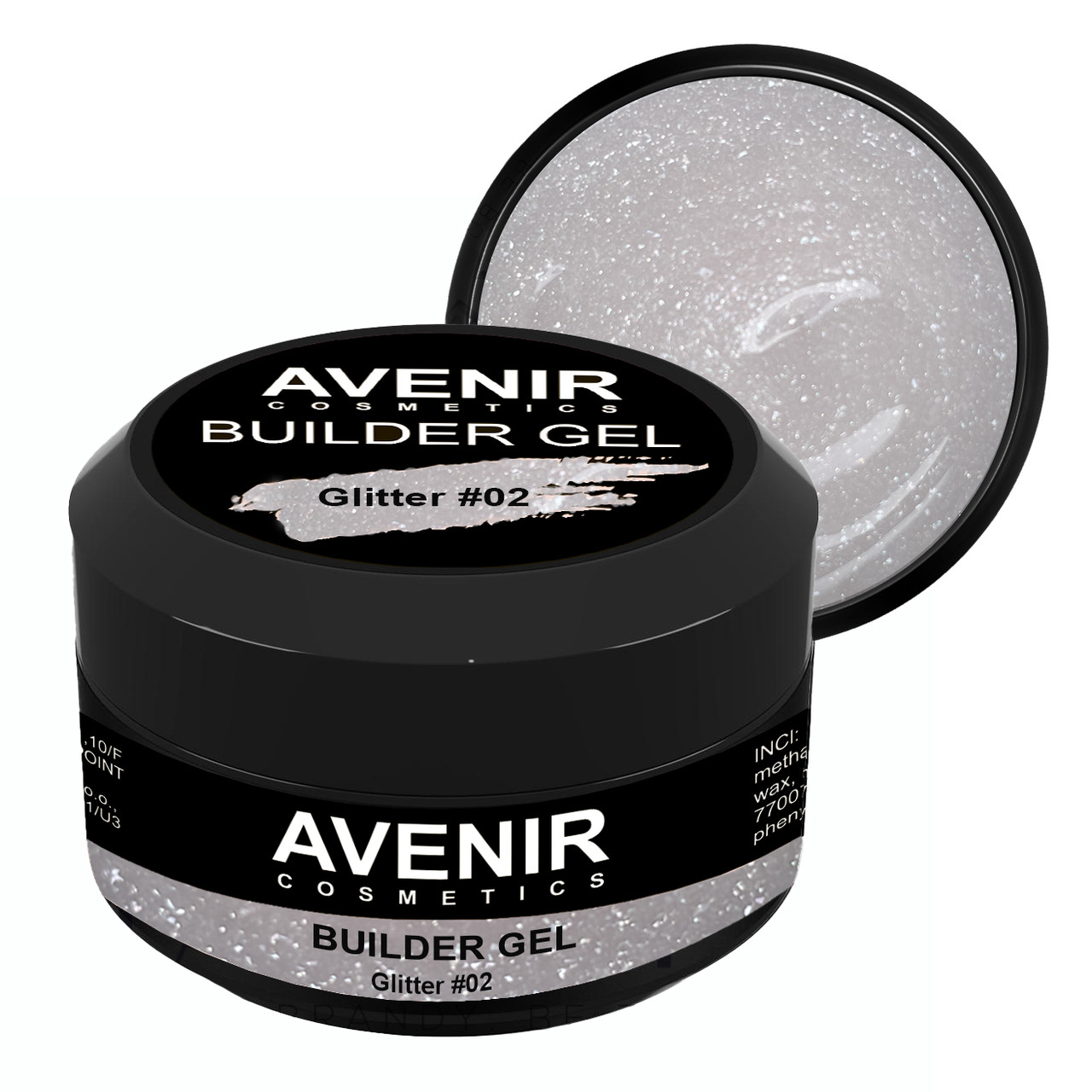 Гель для нарощування Avenir Pro Glitter #02 (Гліттер №02) 15 мл