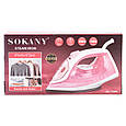 Праска ручна c парою для одягу Sokany 1800 Вт з металокерамічною підошвою Рожевий Lugi, фото 10