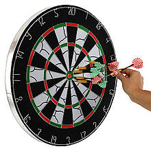Набір для гри в дартс, двостороння мішень з флока 18 дюймів (45,7 см), 4,1 кг, + дротики 6 шт, BL-18011