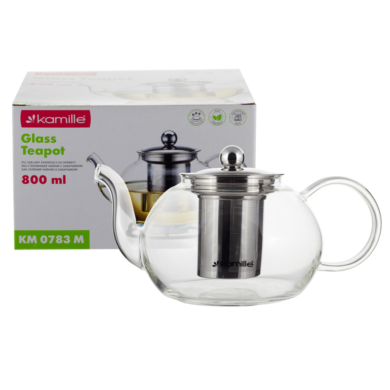 Чайник заварювальний Kamille KM-0783M зі знімним ситечком 800 мл, фото 1