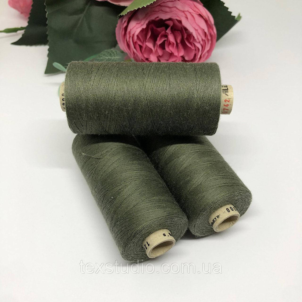Нитка т.сіро-оливковий ALTERFIL №120 1000м.col 09742, фото 1