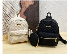 Стьобаний жіночий рюкзак з міні гаманцем, фото 2