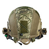 Балістичний Шолом Fast NTS USA NIJ IIIA койот піксель з навушниками EARMOR M32H плюс з мікрофоном, фото 4