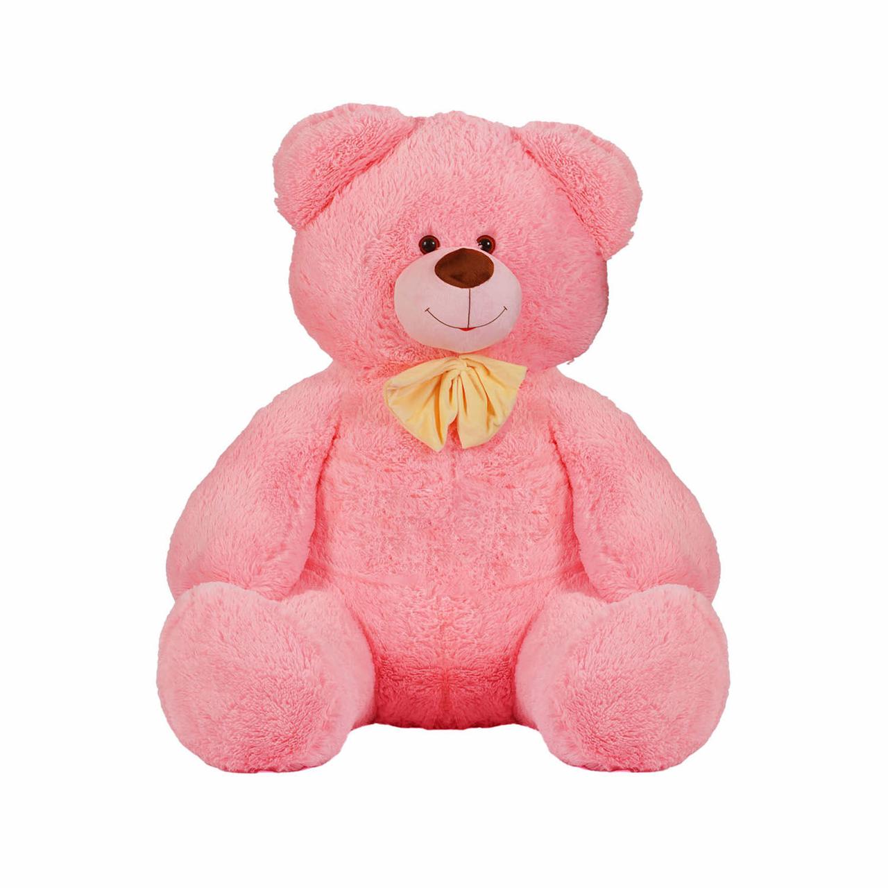 Плюшевий Ведмедик рожевий з бантом висота 1,3 м, фото 1