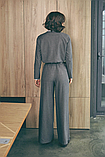 Класичні жіночі брюки палацо широкі з італійської тканини 42-52 розміри різні кольори сірі, фото 4