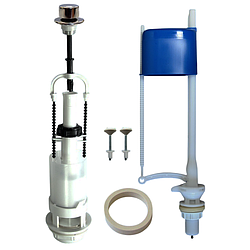 Арматура для бачка унітаза дергалка 67.57 комплект впускний та випускний клапан нижнє підключення