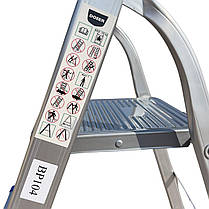 Драбина-стрем'янка Dozer алюмінієва 4 сходинки 143 х 43 см (А0050443), фото 3