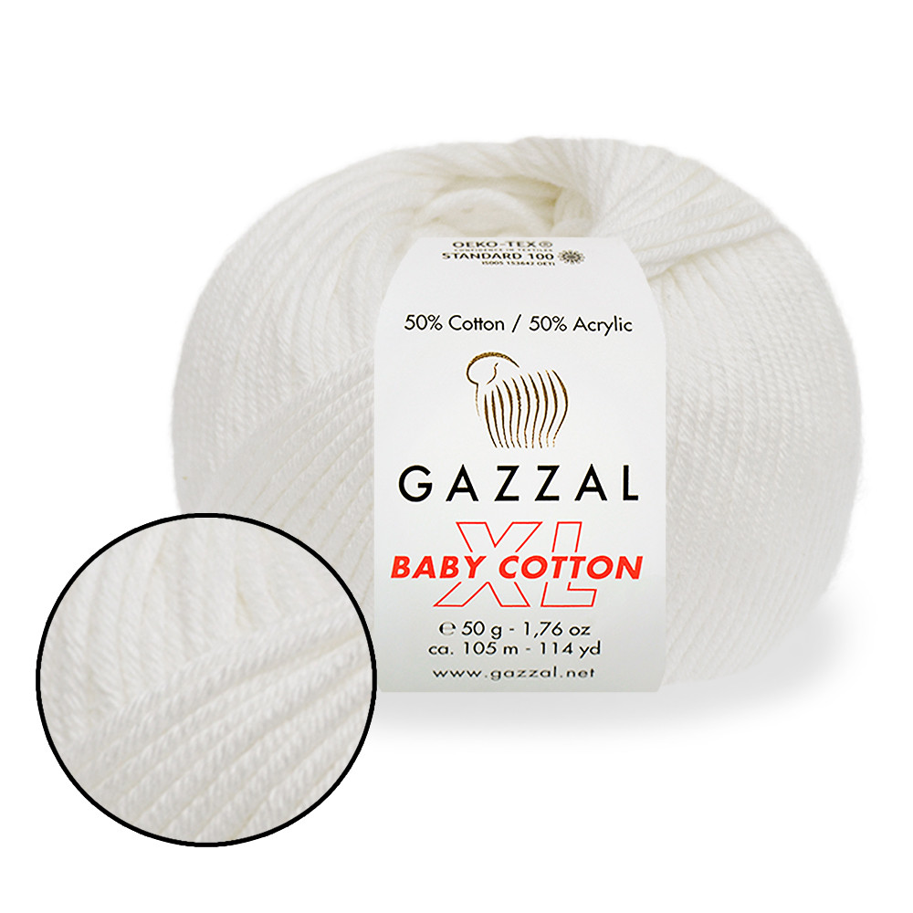 Gazzal XL Cotton Baby, Білий №3410, фото 1