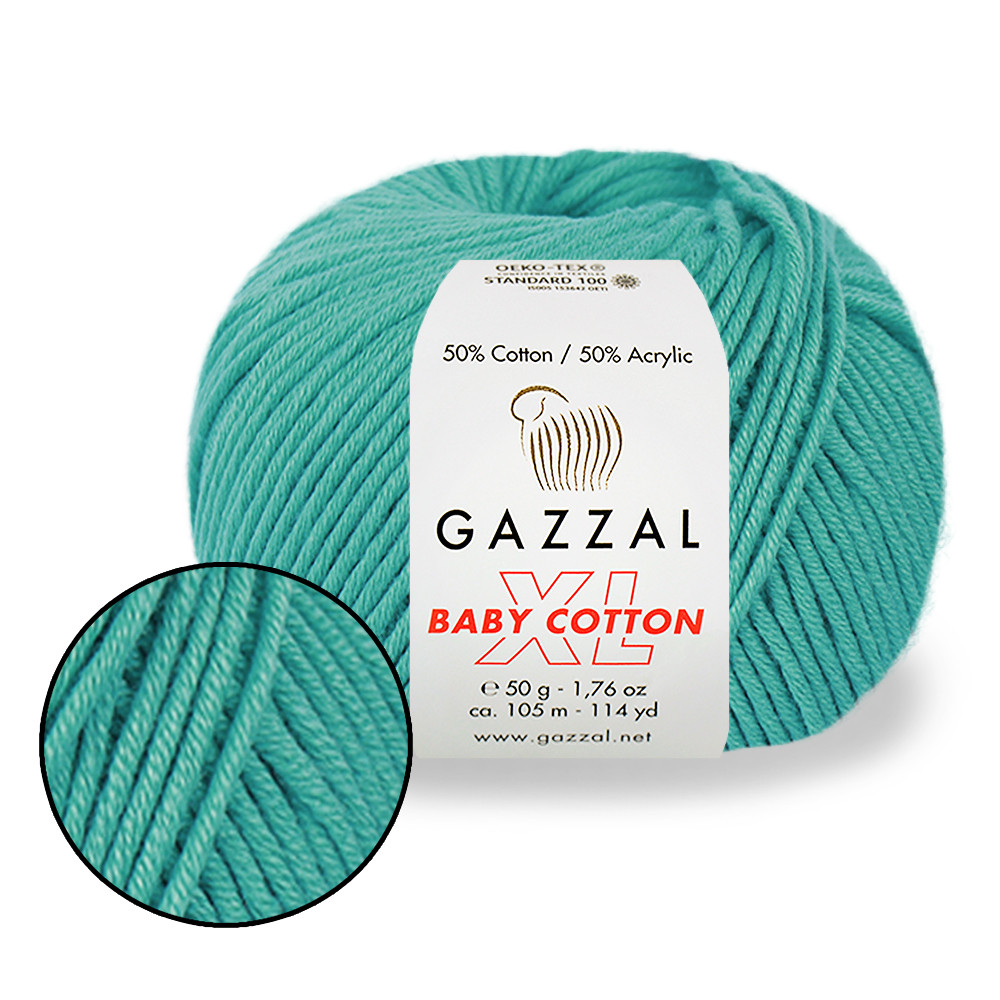Gazzal Cotton Baby XL, Бірюза №3426, фото 1