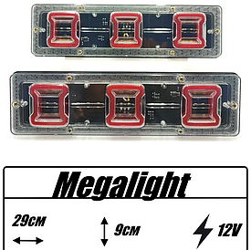 Задні світлодіодні LED-ліхтарі універсальні для авто, причепів 29 см 12V комплект 2 шт. G-WD26