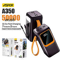 Power Bank Aspor A350 Big Mac 50000mAh Fast Charge (QC+PD) 22.5W- черный