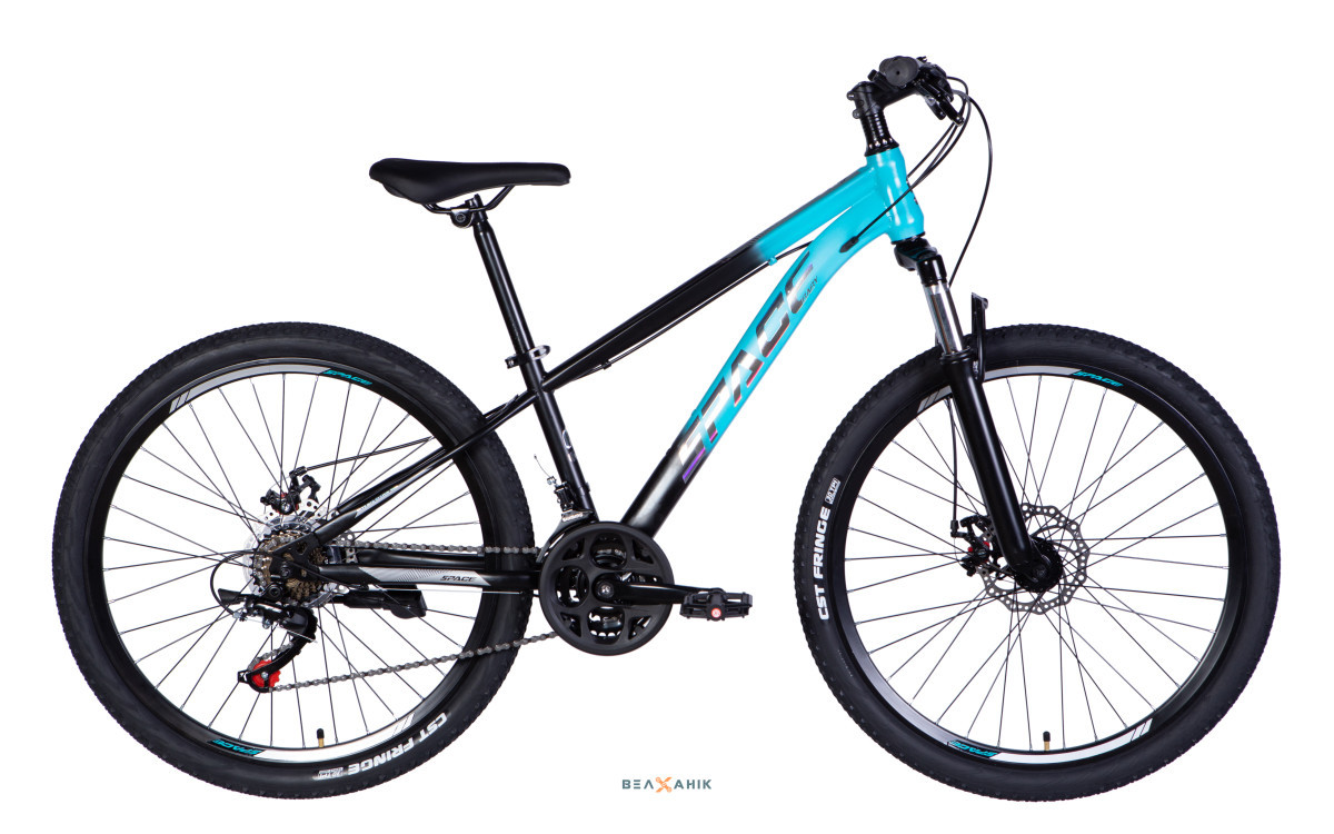 Велосипед 26" SPACE MARS DD FR (рама 13") ST бірюзово-чорний мат