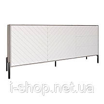 Комод з чорними металевими ніжками LION Амарант 168x40x76,5 см Шварцвальд/Білий (LION-041910), фото 3