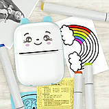 Термопринтер портативний, міні принтер MINI PRINTER синій з Bluetooth, термодрук, для смартфона, фото 2