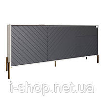 Комод з золотими металевими ніжками LION Амарант 168x40x76,5 см Бетон Style/Графітовий (LION-041939), фото 3