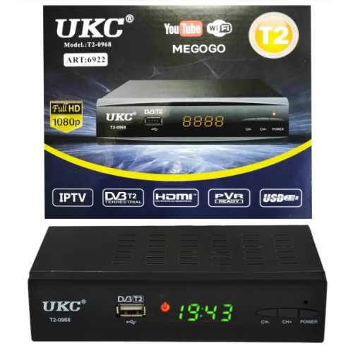 ТВ-тюнер цифровий, ресивер DVB-T2 UKC 0968 з підтримкою Wi-Fi і HDMI, USB-приймач для Т2 телебачення