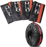 Чохли для коліс, чохли для шин поліестерові R15–R18, з ручками, комплект 4 шт, фото 3