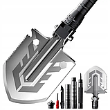 Складана лопата, багатофункціональна лопата 10в1 Multifunctional Shovel туристична, з чохлом, металева ручка, фото 2