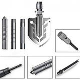 Складана лопата, багатофункціональна лопата 10в1 Multifunctional Shovel туристична, з чохлом, металева ручка, фото 5