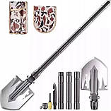 Складана лопата, багатофункціональна лопата 10в1 Multifunctional Shovel туристична, з чохлом, металева ручка, фото 6