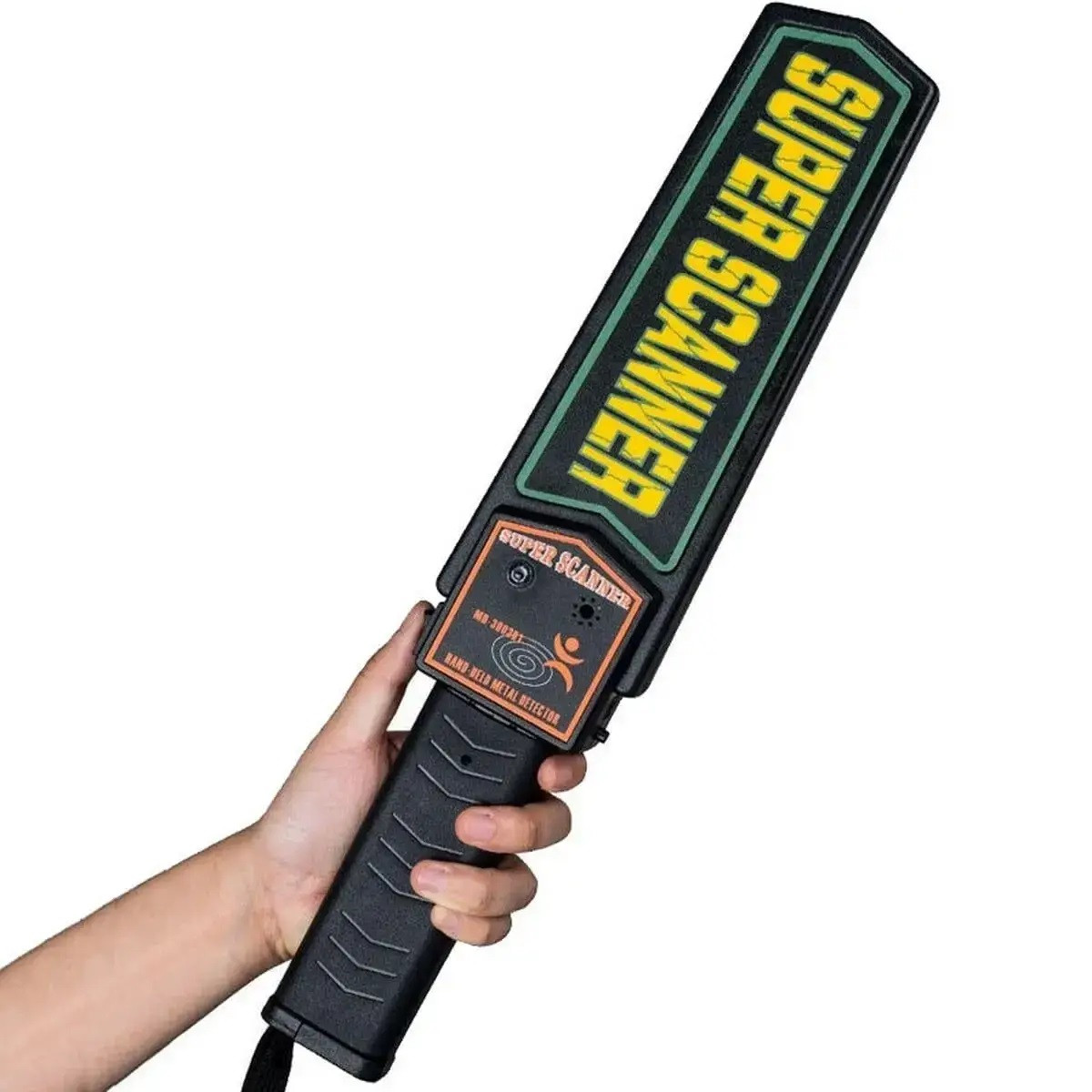 Металошукач ручний, детектор металу Super Scanner, портативний, чорний корпус, висока чутливість, звукова та віброіндикація