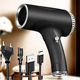 Фен акумуляторний, бездротовий WHD-01 500 Вт, портативний, для сушіння та укладання волосся, USB зарядка, фото 3