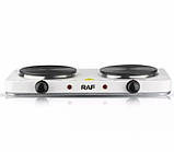 Електроплита настільна, плита з двома конфорками RAF-8020A 2000 Вт, дискова, побутова, регулювання потужності​, фото 3