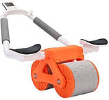 Тренажер для преса, ролик для м'язів живота з килимком Supretto подвійне колесо, фітнес-тренажер для дому, фото 2