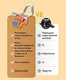 Тренажер для преса, ролик для м'язів живота з килимком Supretto подвійне колесо, фітнес-тренажер для дому, фото 8