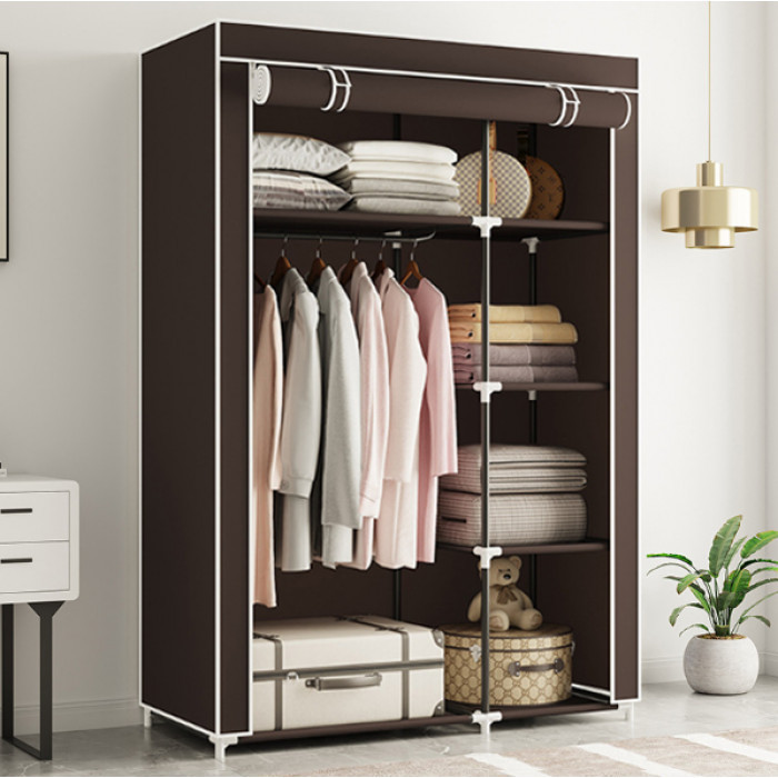 Шафа для одягу, складана тканинна шафа STORAGE WARDROBE 28105 на 2 секції 105×45×170 см, каркасна, портативна