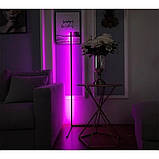 Кутова лампа, підлогова RGB лампа 1.2 м для підсвітки фону, чорний корпус, фото 5