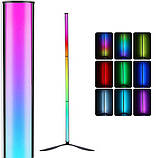 Кутова лампа, підлогова RGB лампа 1.2 м для підсвітки фону, чорний корпус, фото 6