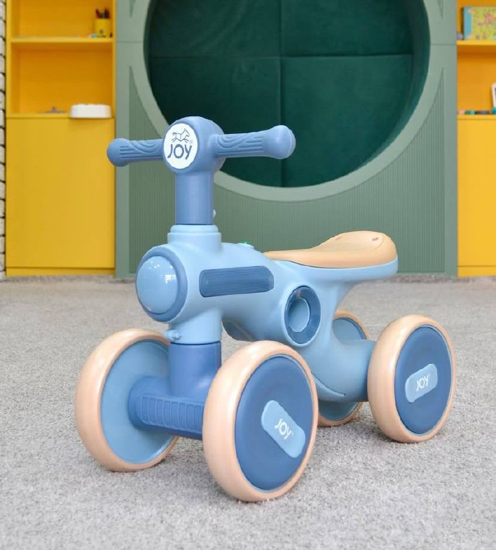 Велобіг дитячий 4-х колісний Corso JOY TL-48-885  пластикова рама, світло, озвучено українською Синій, фото 1