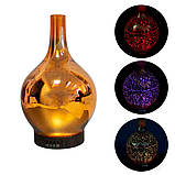 Зволожувач повітря для дому, аромадифузор у вигляді вази Star Light з підсвіткою, ультразвуковий, скляний корпус, фото 3