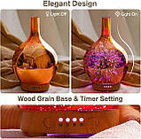 Зволожувач повітря для дому, аромадифузор у вигляді вази Star Light з підсвіткою, ультразвуковий, скляний корпус, фото 6