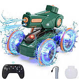 Танк на радіокеруванні, іграшковий всюдихід-амфібія 1841-1 з водяною стрільбою, їздить по воді, акумуляторний, фото 2