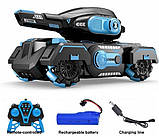 Танк на радіокеруванні, іграшковий всюдихід CП-098 Blue, стріляє водяними кульками, акумуляторний, Синій, фото 5