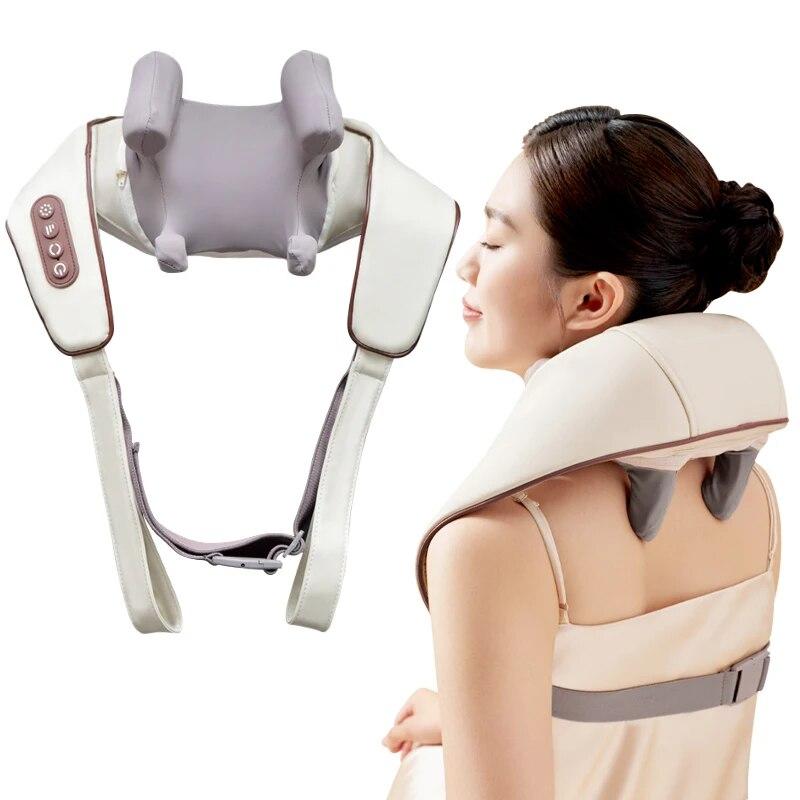 Масажер ударний, масажер для шиї і плеч Massager Shoulder Neck Z9 з підігрівом, акумуляторний