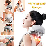 Масажер ударний, масажер для шиї і плеч Massager Shoulder Neck Z9 з підігрівом, акумуляторний, фото 6